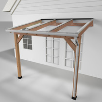 Westwood | Douglas terrasoverkapping | Comfort + | Helder | Wit | 306x250 | Muuraanbouw